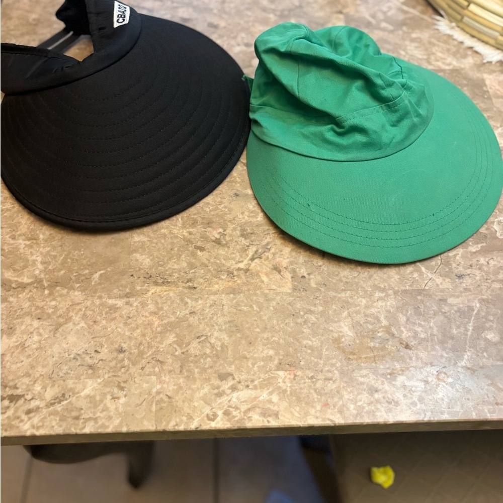 Black and Green Sun Protection Visor Hats2 Sun Hats